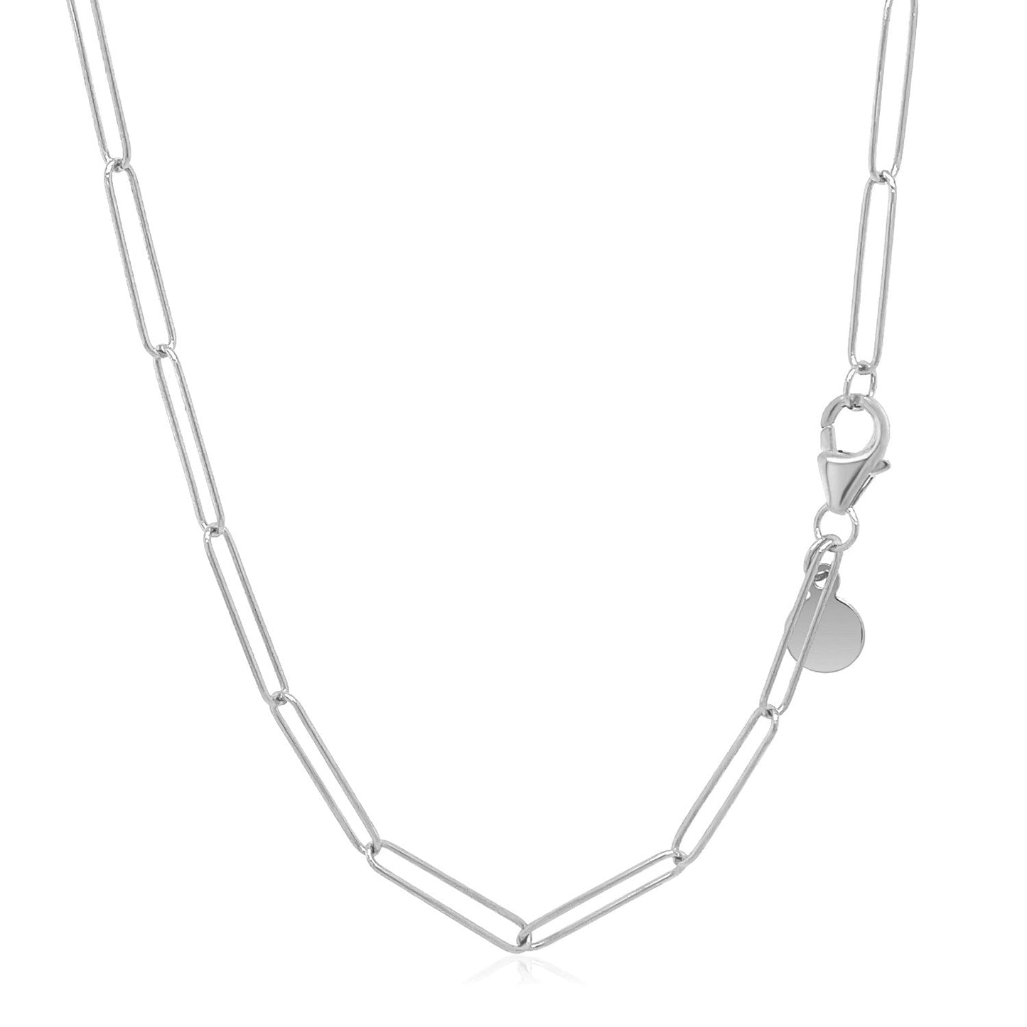 Chaîne en Papier Clip en Or Blanc 14k - Design Élégant