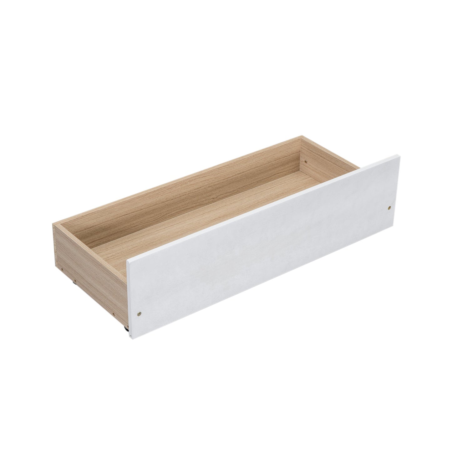Wood Twin over Full Bunk Bed with 2 Drawers  White - Korvel