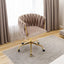 Velvet Accent Chair with Wheels and Hand Woven Backrest