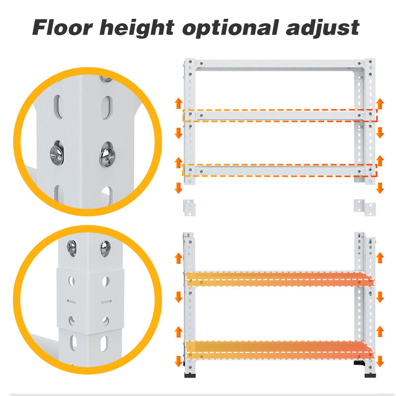 Household storage rack, adjustable display rack, carbon steel storage rack 100cm * 40cm * 180cm, five layers (white) - Korvel