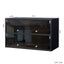 Black Glass Door Shoe Box Shoe Storage Cabinet With RGB Led Light - Korvel