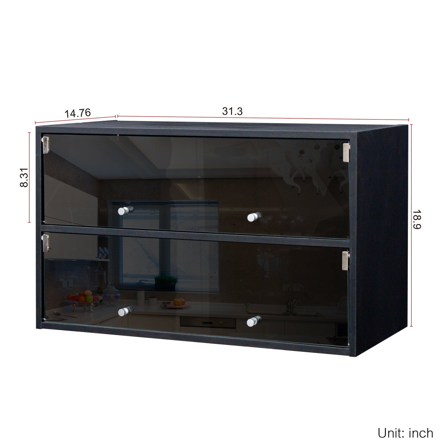 Black Glass Door Shoe Box Shoe Storage Cabinet With RGB Led Light - Korvel