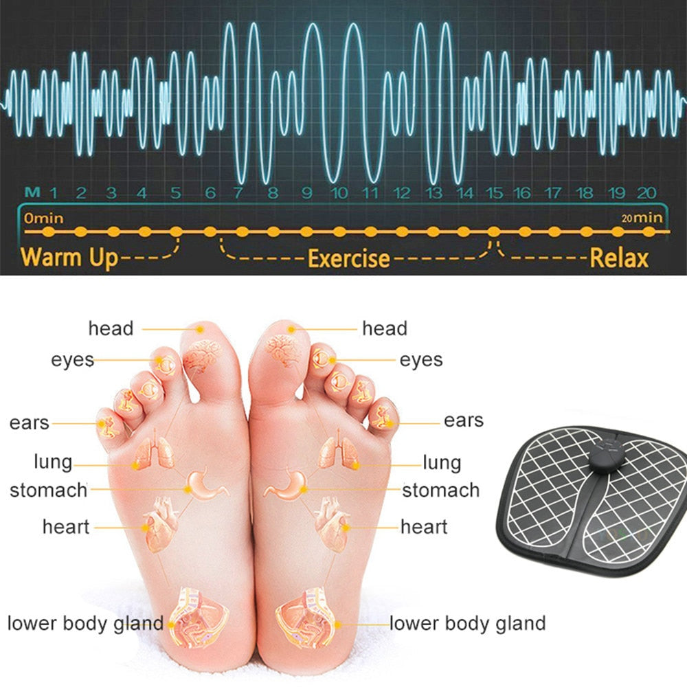 Electric EMS Foot Massager Pad for Relaxation