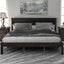 Platform Bed Frame with Headboard, Wood Slat Support  No Box Spring Needed  Queen Espresso - Korvel