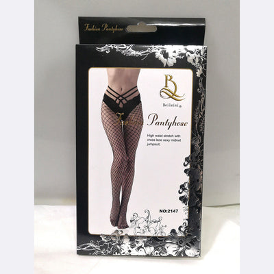 Sexy mid size mesh panties mesh socks V-waist lace sexy fishing net hollow mesh socks - Korvel