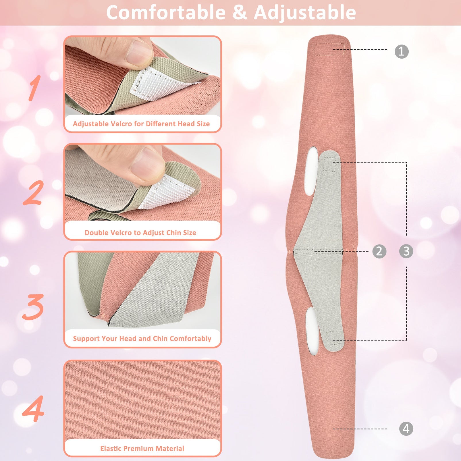 Hailicare Face-Lift V-Belt Graphene Japanese-Style V-Face Tool Small Face Mask Face Correction Bandage - Korvel