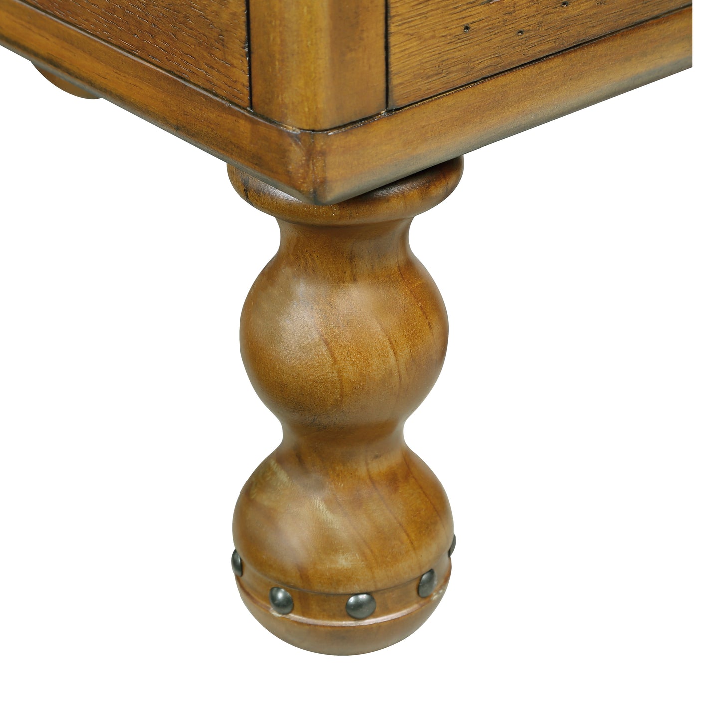 Solid wood end table, rectangular 23.6 inch narrow edge table with drawers, vintage bedside table， Antique Brown - Korvel