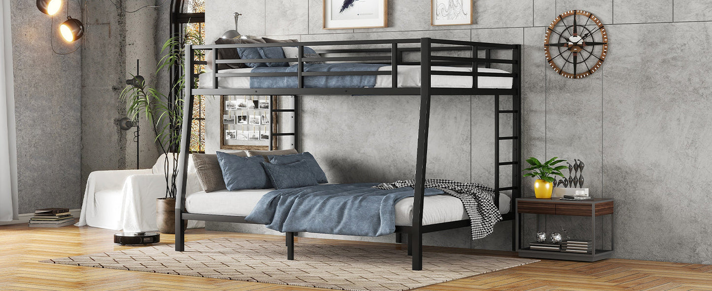 Metal Full XL over Queen Bunk Bed - Space-Saving Design