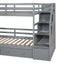 Lit superposé jumeau avec rangement et bureau - Gris