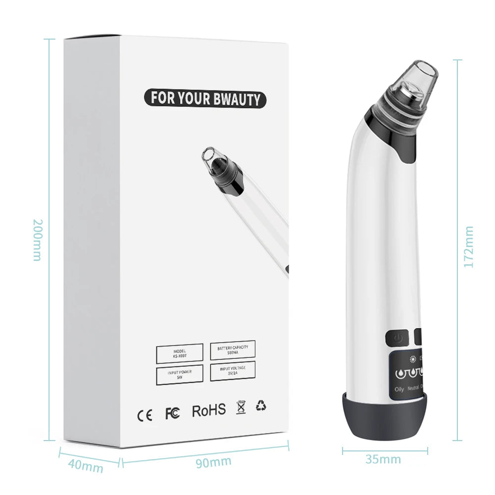 Hot Compress Blackhead Remover Vacuum Suction Acne Pore Cleaner Electric Nose Face Deep Cleansing Skin Care Device Birthday Gift - Korvel
