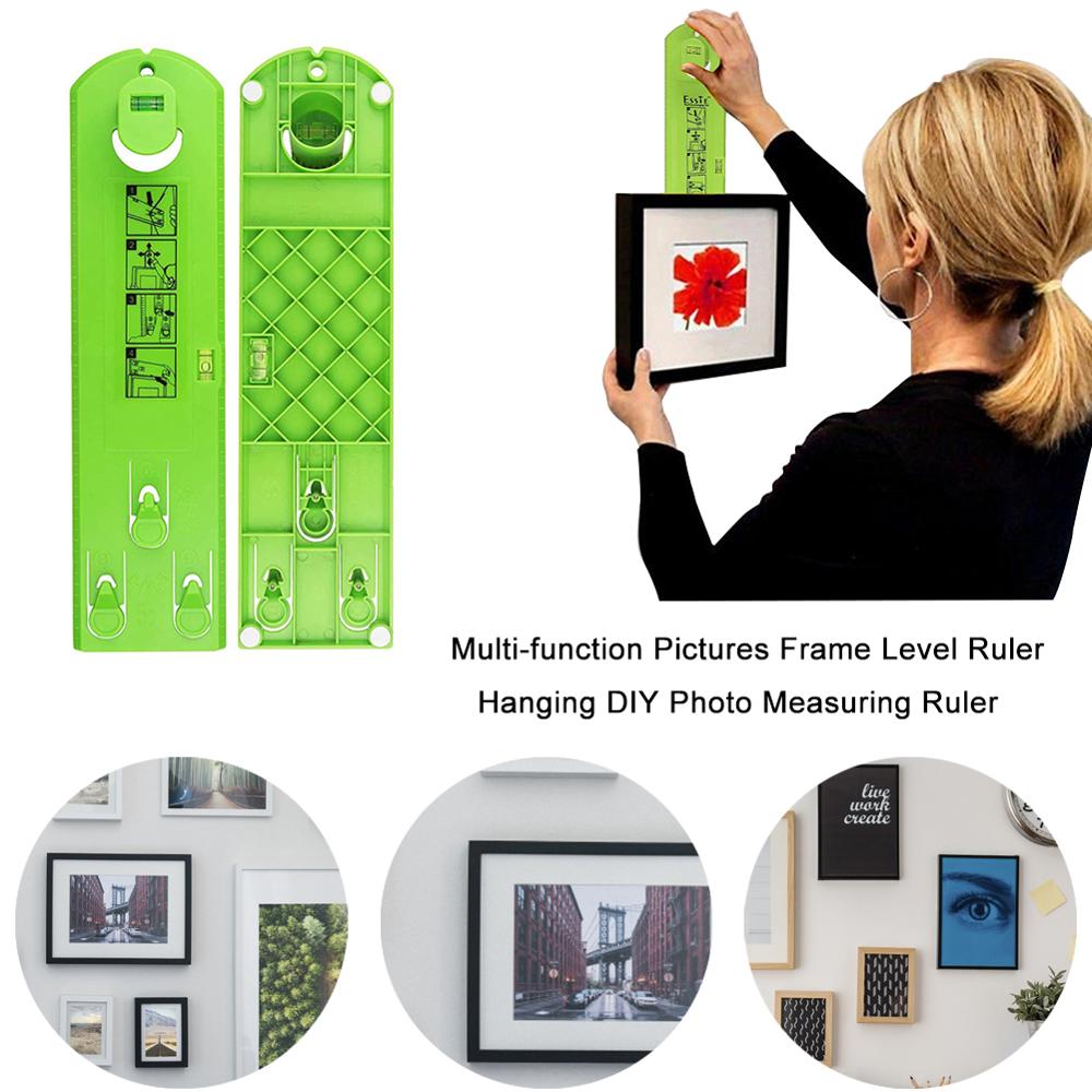 New DIY Photo Frame Level Ruler Picture Frame Hanger Hooks Easy Wall Hanging Tools Photo Hang Levels Ruler Multi-Tool Dropshippe - Korvel