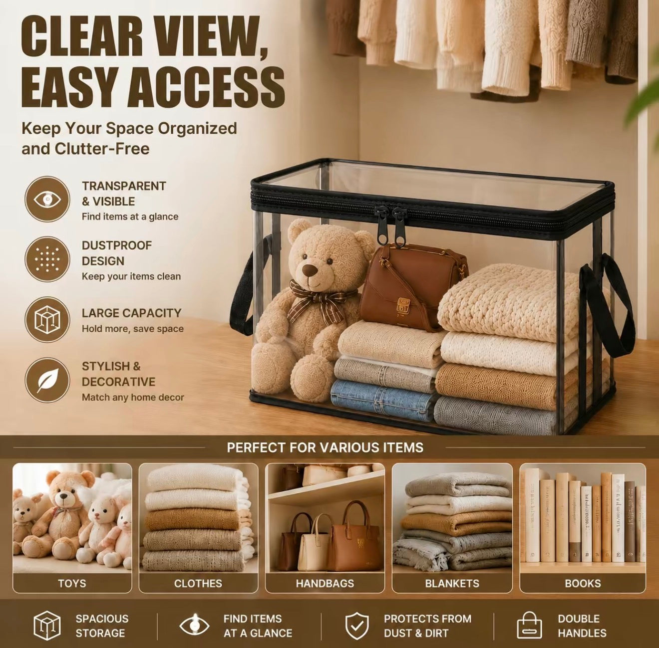 Boîte de rangement PlushNest - Organisateur premium pour la maison