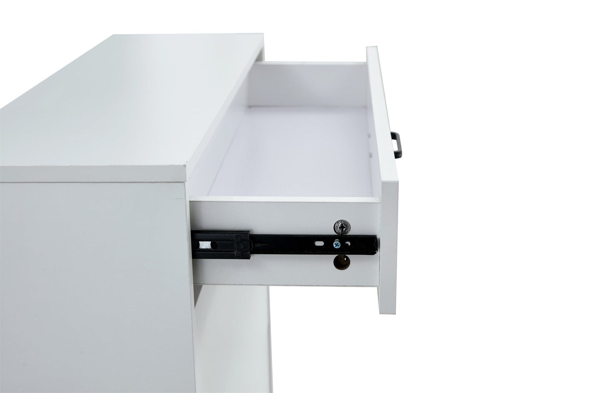 Shoe Cabinet , Shoe storage shelves, metal leg, White - Korvel