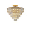 Gold Crystal Chandeliers,5-Tier Round Semi Flush Mount Chandelier Light Fixture,Large Contemporary Luxury Ceiling Lighting - Korvel