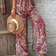 Printed Wide Leg Pants - Korvel
