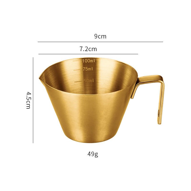 304 Stainless Steel Espresso Measuring Cup Small 100ml Espresso Shot Cup Dishwasher Safe V-Shaped Mouth - Korvel
