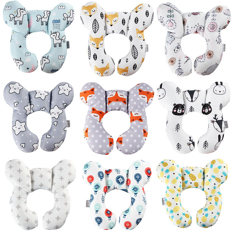Baby head protection U-shaped pillow stroller fixed head pillow car seat sleeping protection head and neck pillow - Korvel