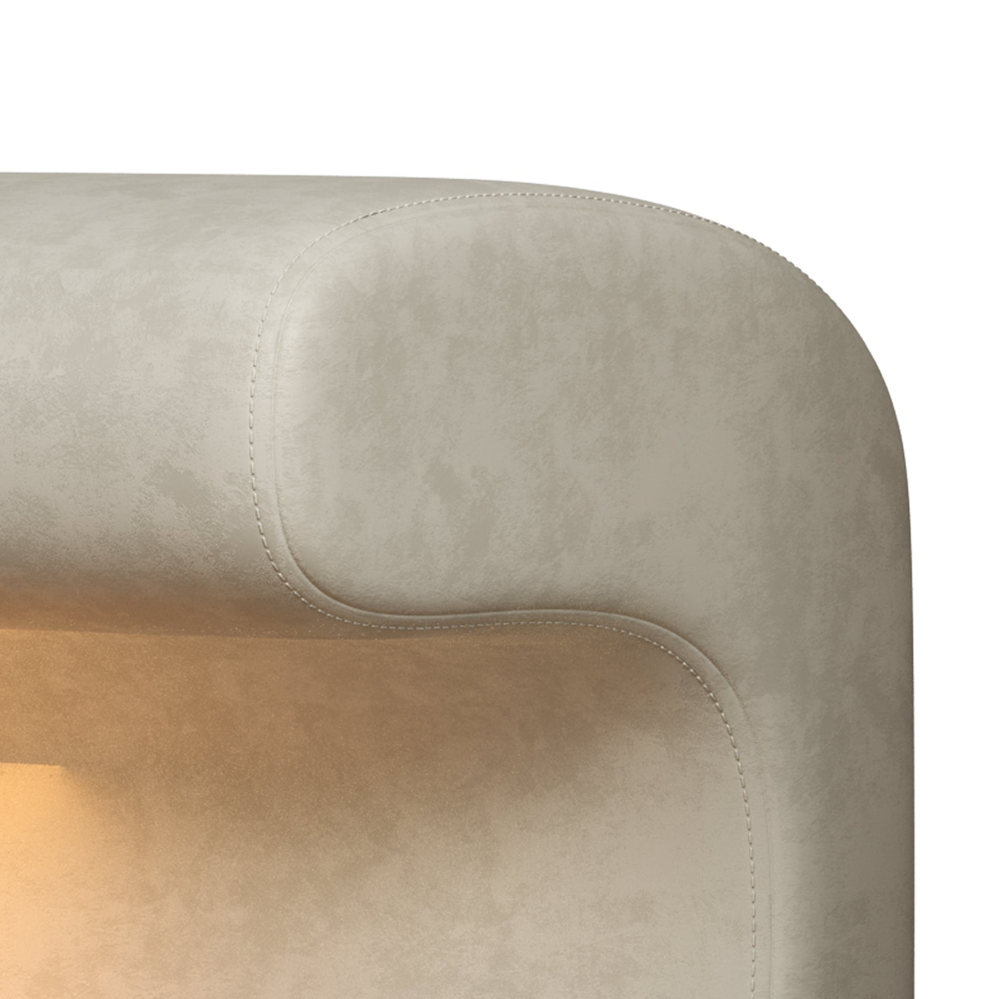 Entryway Bench Leather Upholstered Ottoman with LED sensor light for living room ,bedroom,end of bed ，Beige - Korvel