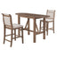 TOPMAX 3-Piece Wood Counter Height Drop Leaf Dining Table Set with 2 Upholstered Dining Chairs for Small Place, Brown - Korvel