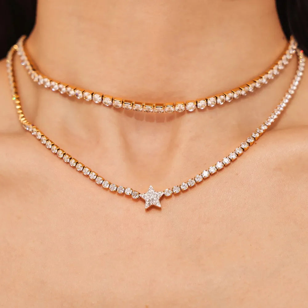 Collier Pendentif Élégant Incrusté de Zircon pour Femmes
