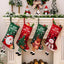 Christmas decorations, colorful prints, Christmas socks, Santa Claus gift socks, snowman gift bags, red and green leg hanging Christmas socks - Korvel