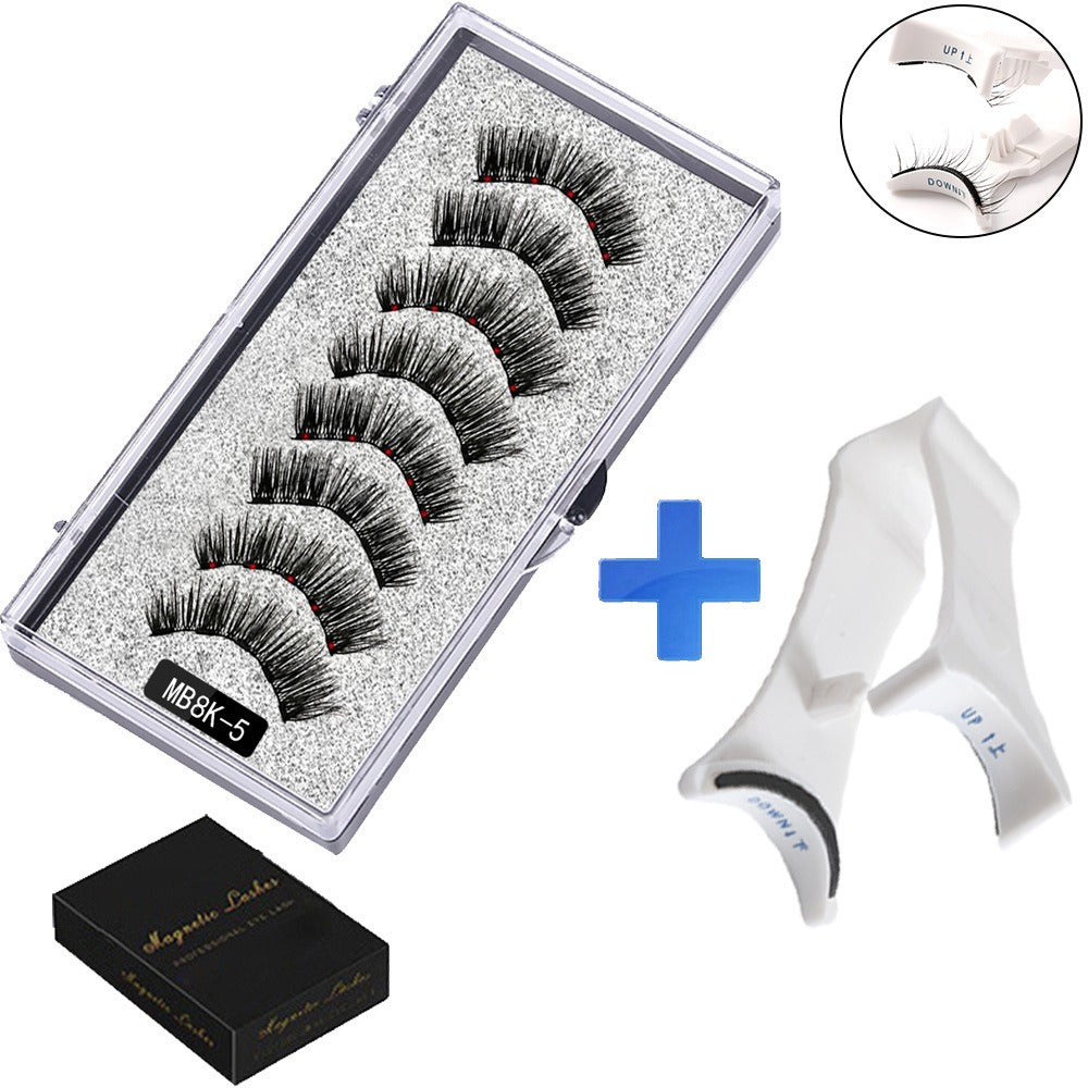 Five magnetic adhesive free magnetic eyelash clamp set for European and American thick magnetic eyelashes - Korvel