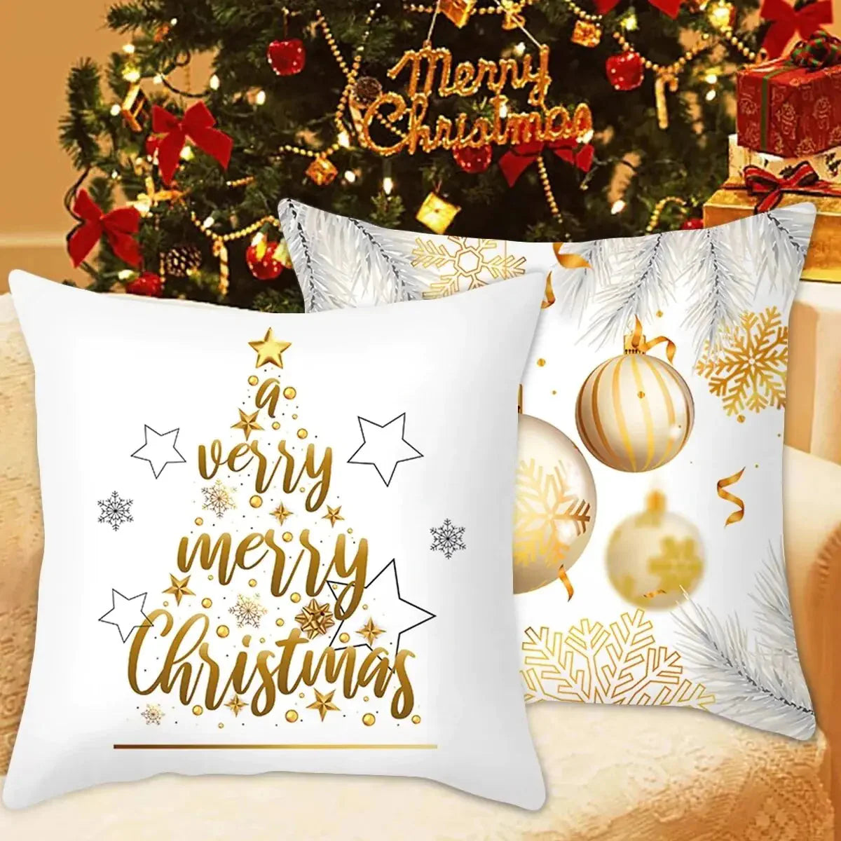 Ensemble de Taies d'Oreiller de Noël Festif 2023