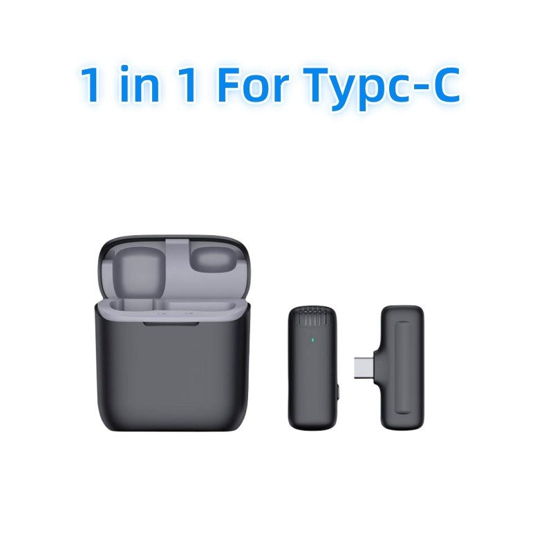 Charging case wireless lavalier microphone 1-to-2 live broadcast 2.4G noise cancelling microphone - Korvel