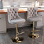 Adjusatble Seat Height from 25-33 Inch, Modern Upholstered Bar Stools with Backs Comfortable Tufted for Home Pub and Kitchen Is - Korvel