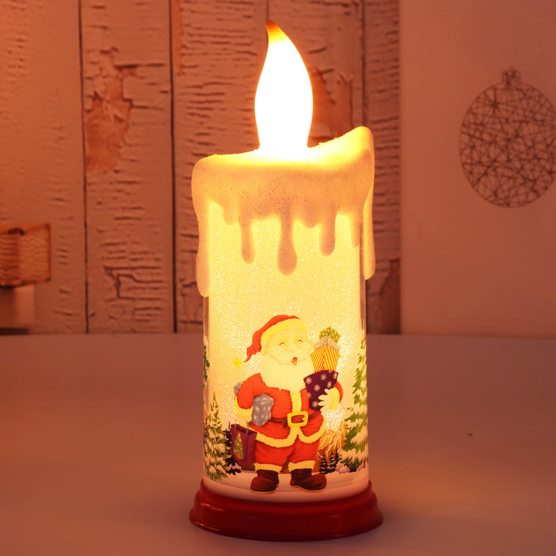 Christmas decoration candle light LED simulation flame candle Santa Claus snowman decoration night light - Korvel