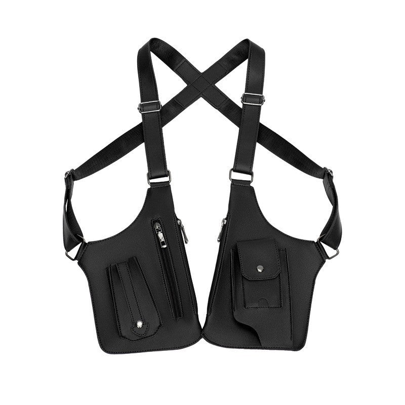 A medieval - style leather harness bag that is an anti - theft wallet, phone pouch, and suitable for men's Viking  cosplay. - Korvel