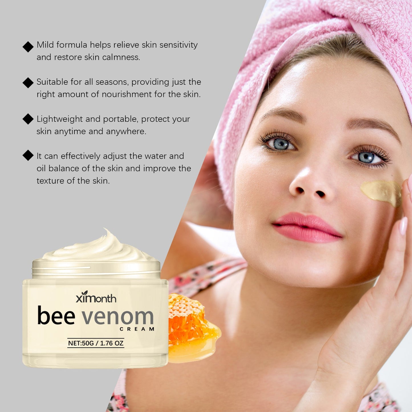 Bee-Venom Anti-Wrinkle Firming Face Cream Moisturizes, Hydrates, Lightens, Brightens And Lifts Fine Lines - Korvel