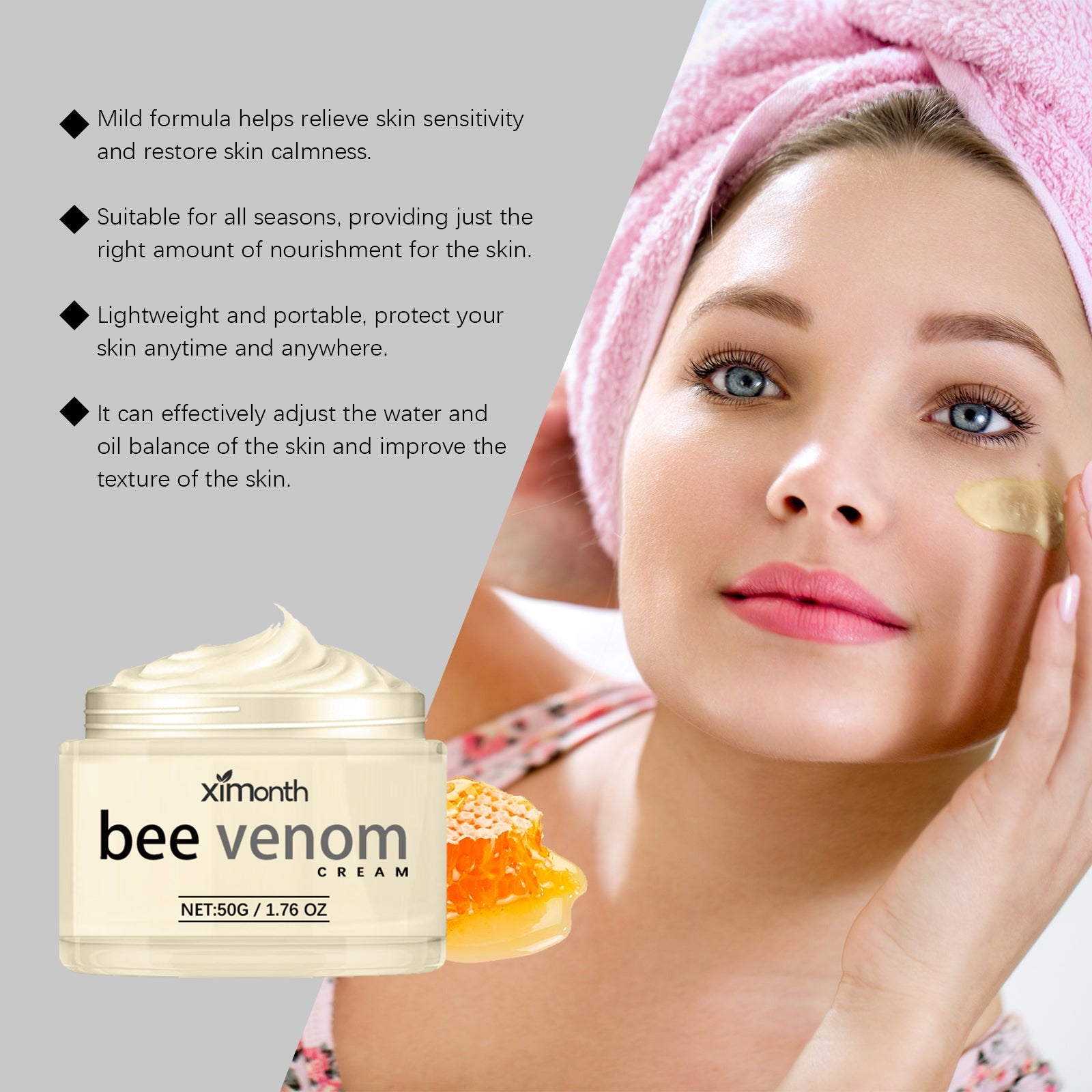 Bee-Venom Anti-Wrinkle Firming Face Cream Moisturizes, Hydrates, Lightens, Brightens And Lifts Fine Lines - Korvel