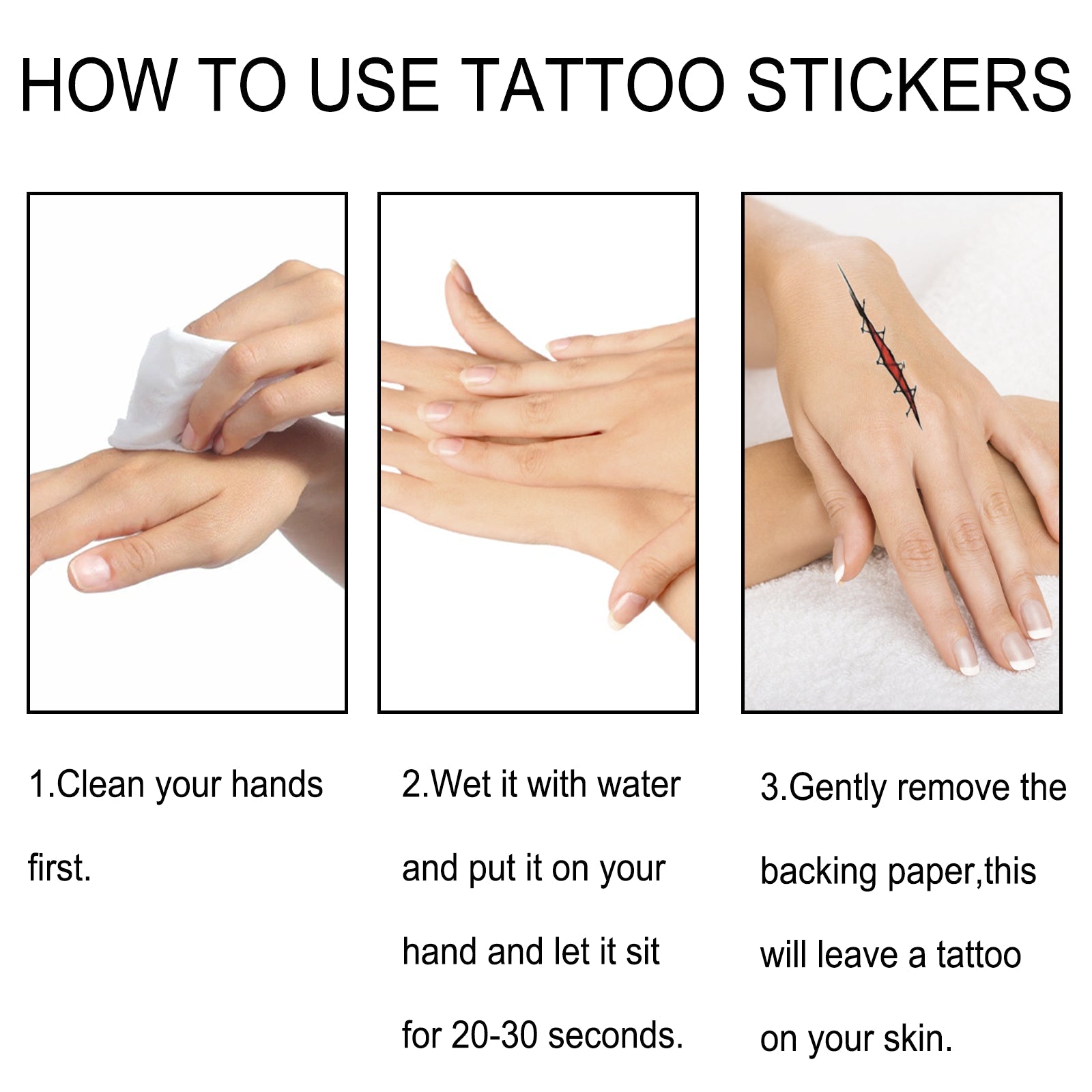 Halloween Tattoo Stickers, Halloween Horror Party Party Makeup Decorative Mouth Tattoo Stickers - Korvel