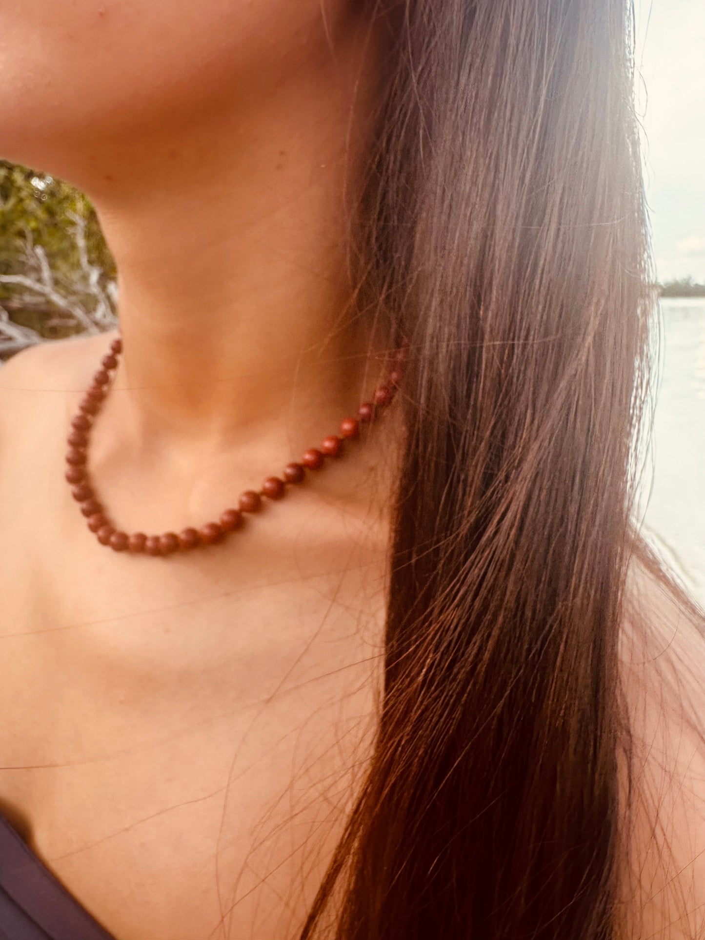 Collar de Jaspe Rojo de Piedra Pura