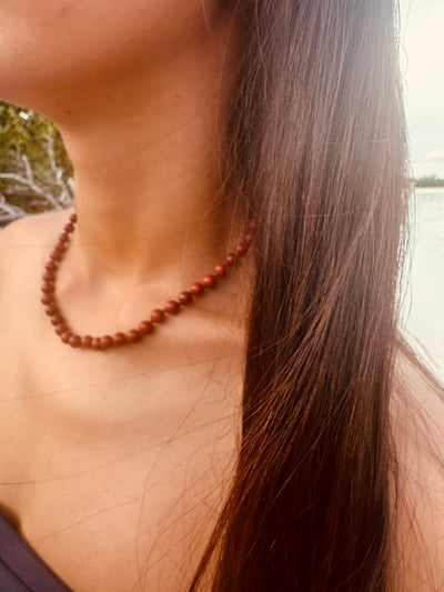 Collar de Jaspe Rojo de Piedra Pura