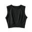 Short crop top with exposed navel and sleeveless loose fitting vest women's high waisted sports fitness yoga base shirt - Korvel