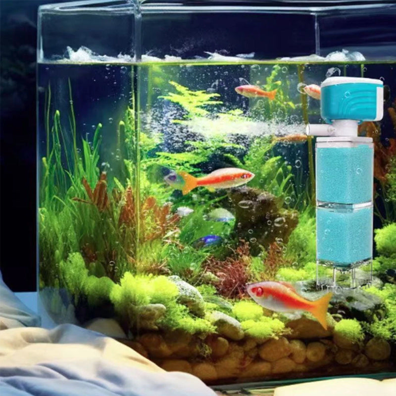 Multifunctional Aquarium Sponge Filter: Water Purifier, Pump, Wave Maker, with Suction Cup & Air Pump - Korvel