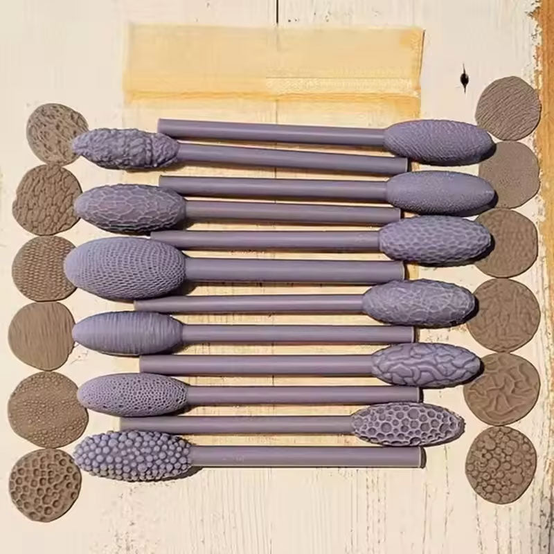 9-Piece Clay Art Texture Tool Set with Pattern Rollers