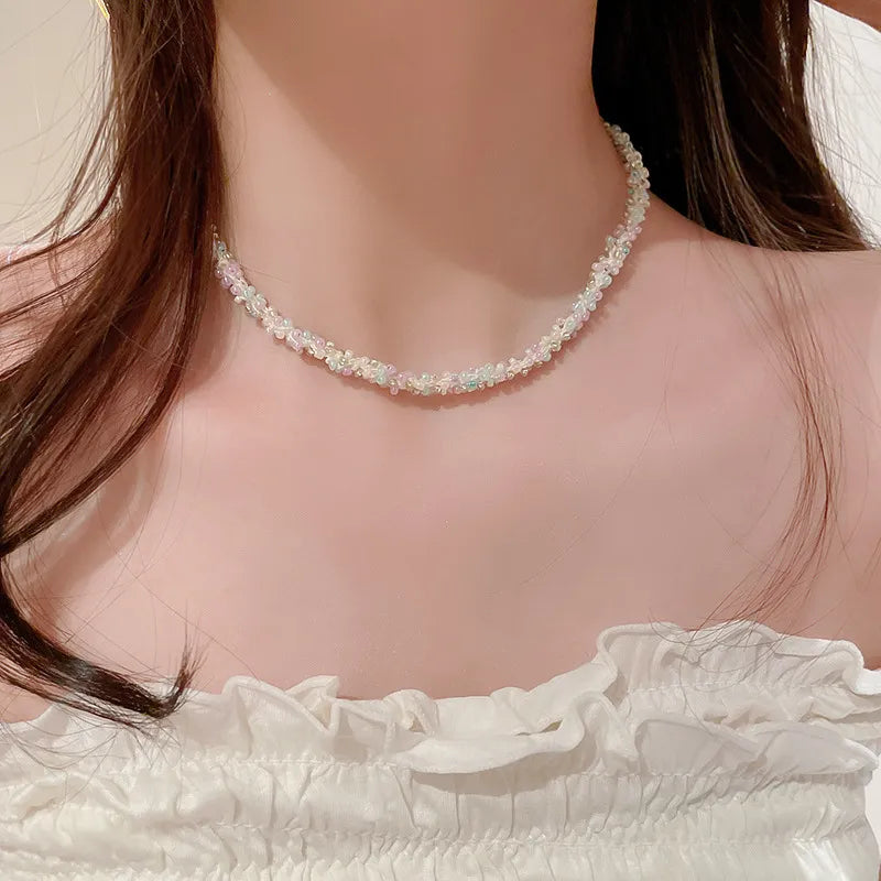Titanium Steel Rice Bead Necklace - Korvel