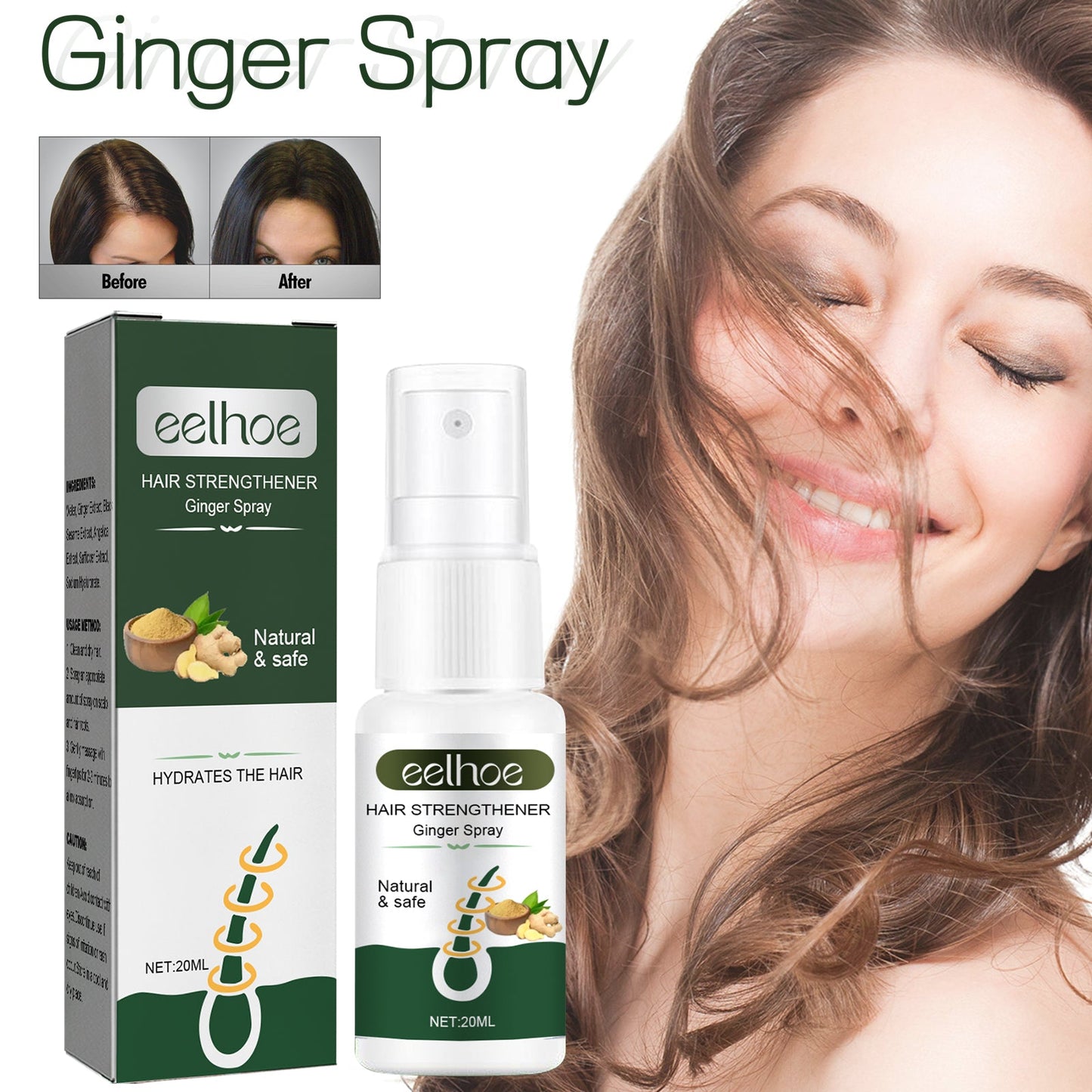 Ginger Dense Hair Spray for Nourishing and Moisturizing Hair