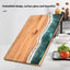 Acacia Wood and New Resin Cutting Board Wave Spliced Design Kitchen Fruit and Steak Board for Chopping Rectangle Wooden Boards - Korvel