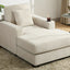 39.7" Oversized Chaise Lounger Modern Style Sofa Couch ,with Pillows, Charge Station & Cup Holders, Chenille Fabric, Cream - Korvel