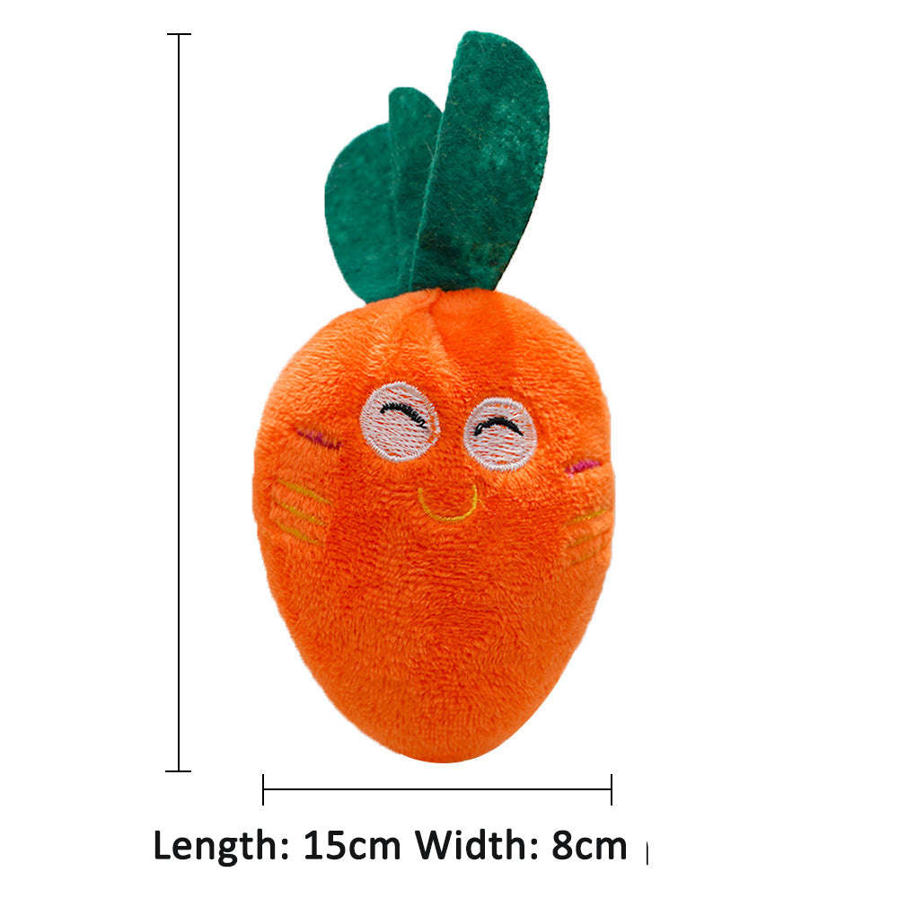 Double Bone Chicken Leg Fruit Carrot Vegetable Pet Dog Cat Plush Squeaky Durable Chew Toy Supplies - Korvel