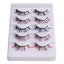 Color false eyelashes 5D multi-layer thick cross mink eyelashes 5 pairs of eyelashes - Korvel