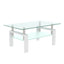 White Coffee Table Clear Coffee Table Modern Side Center Tables for Living Room Living Room Furniture - Korvel