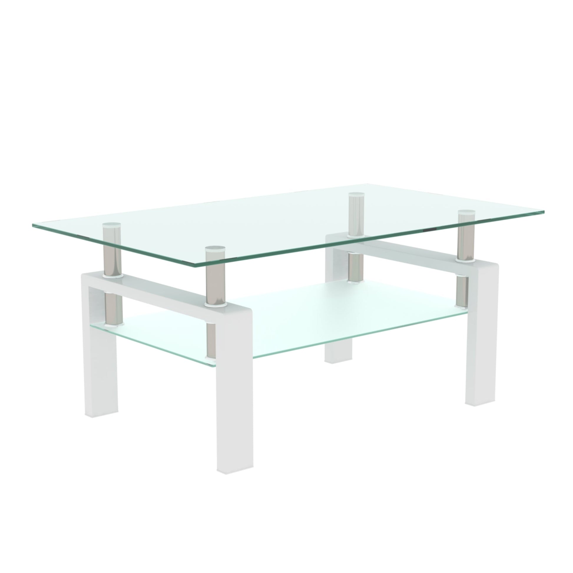 White Coffee Table Clear Coffee Table Modern Side Center Tables for Living Room Living Room Furniture - Korvel