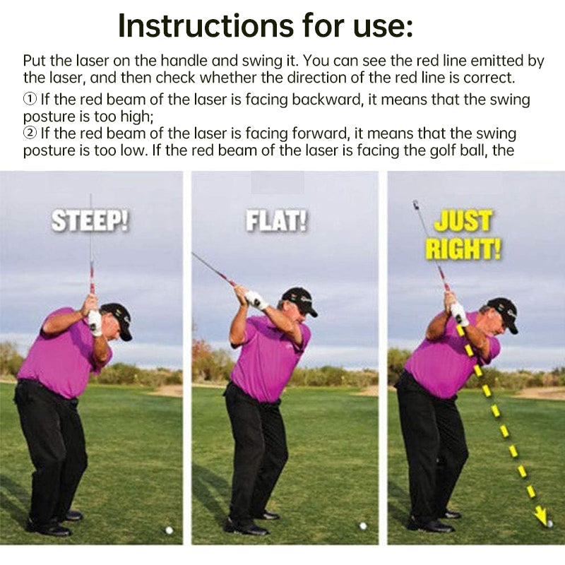 Golf swing training aid: swing plane corrector, posture indicator, indoor laser practice tool. - Korvel