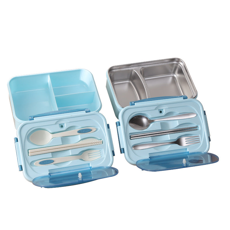 Classic simple microwaveable 304 stainless steel compartment insulation lunch box lunch box - Korvel