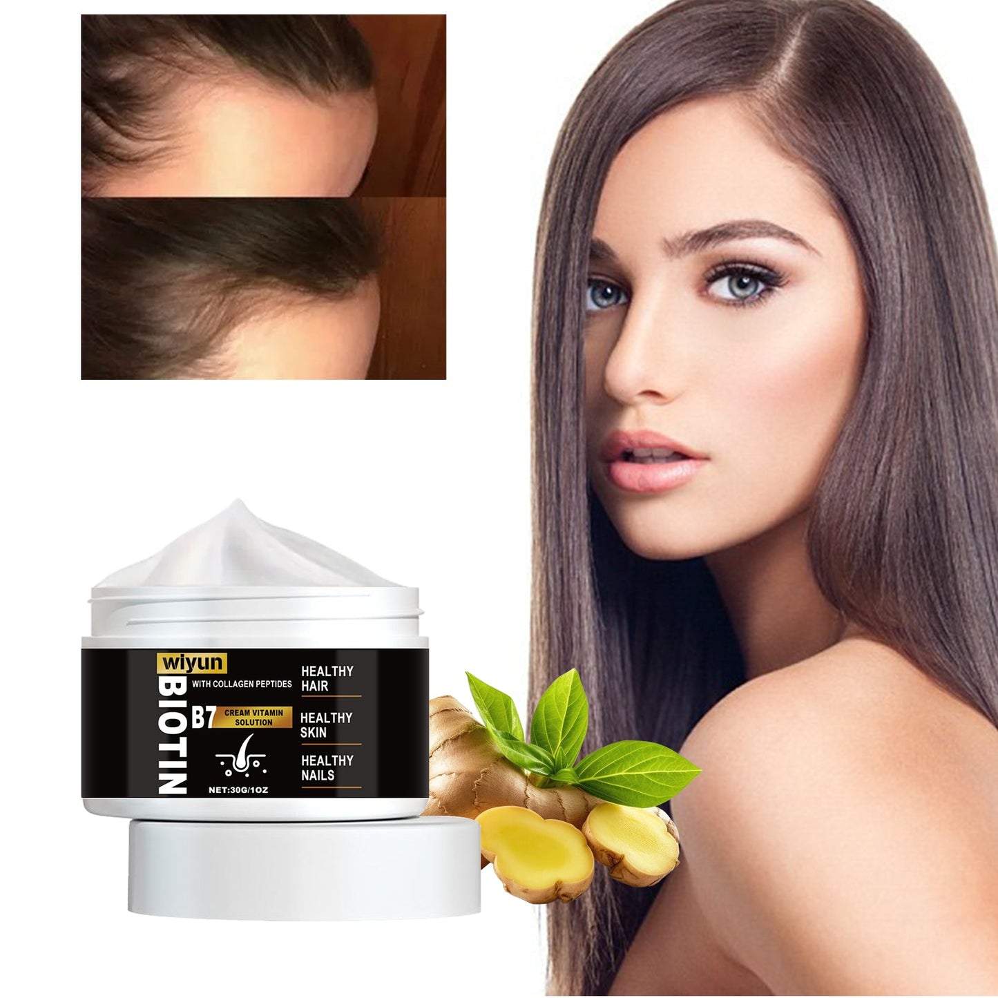 Biotin Cream, Scalp Massage Moisten Root Of Hair Care In The Off Strong Hair Thick Hair Cream - Korvel